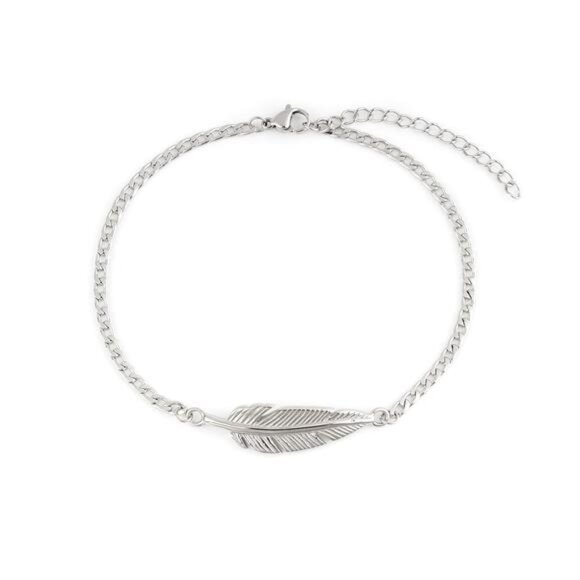 Men's Handcrafted Anklet Wax Cord Stainless Steel Adjustable